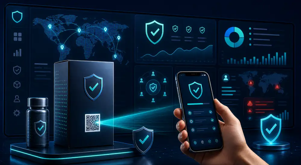 TrustQR brand protection dashboard showing QR product verification, customer trust, and scan intelligence